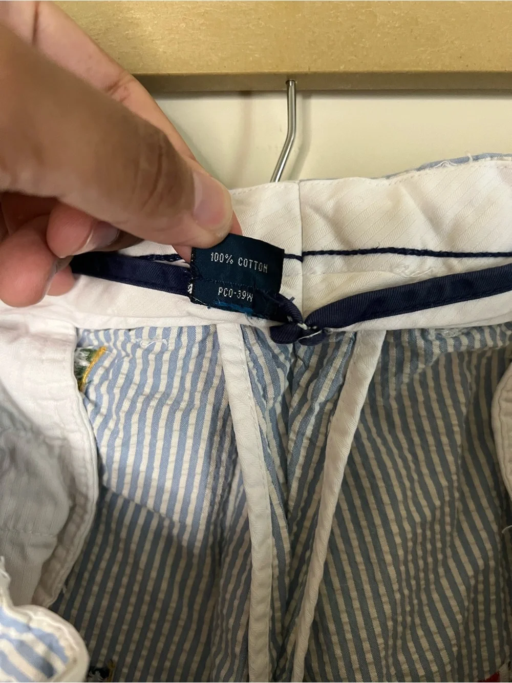 Polo Ralph Lauren Seersucker Embroidered Anchor Flag Pants 36x30 Fit 34x29